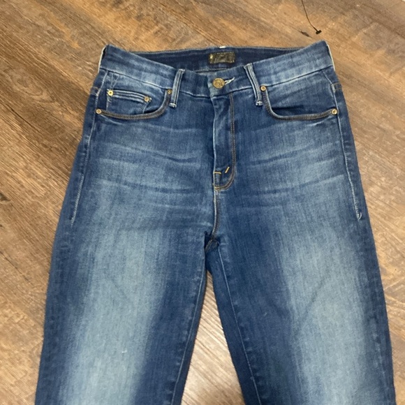 MOTHER JEANS HIGH WAISTED LOOKER ANKLE FRAY IN NOT ROUGH ENOUGH SKINNY/SLIM LEG - Picture 8 of 14